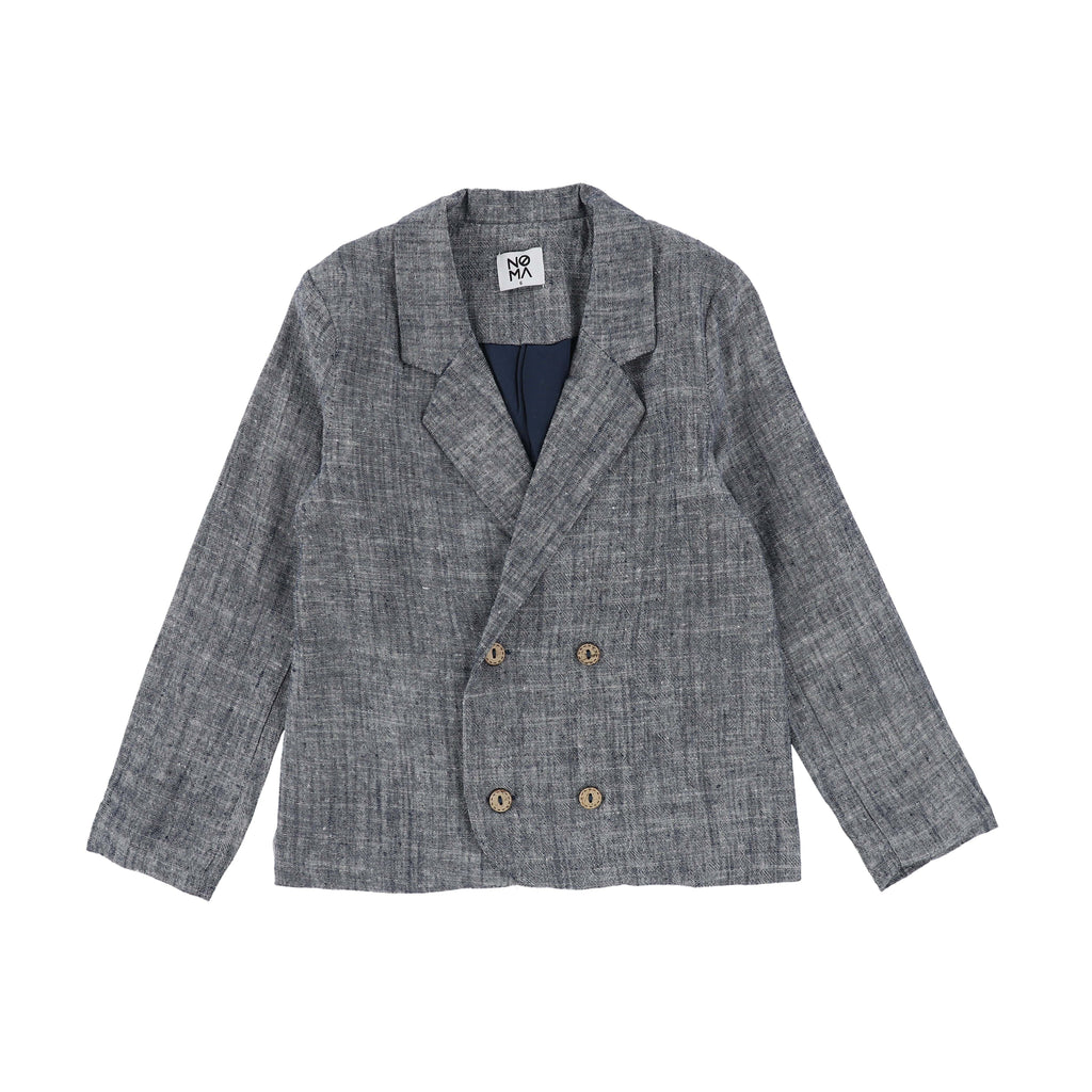 Noma blazer Jellybeanzkids Noma Speckled Linen Jacket- Navy