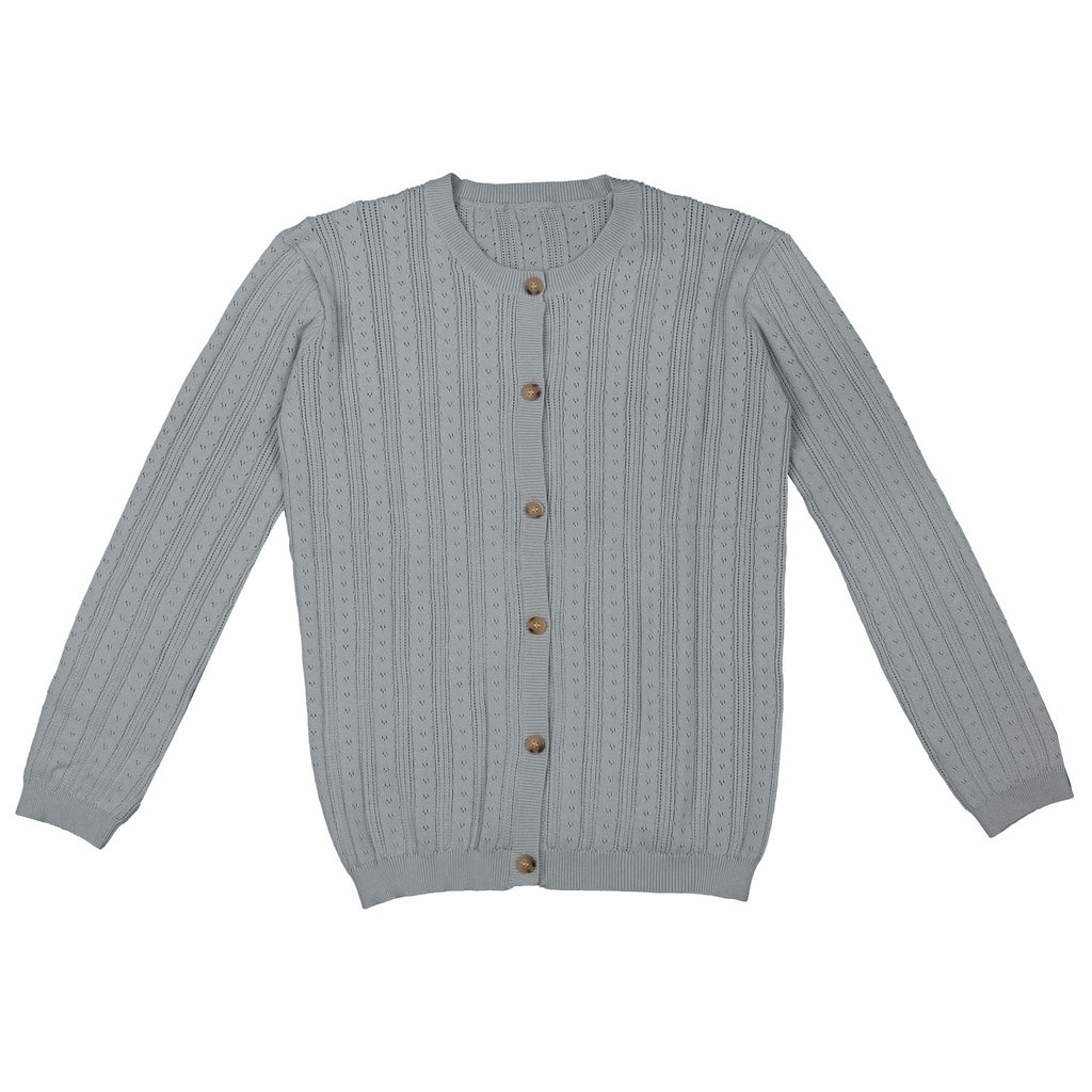 Noma Cardigan Jellybeanzkids Noma Pointelle Cardigan- Powder Blue