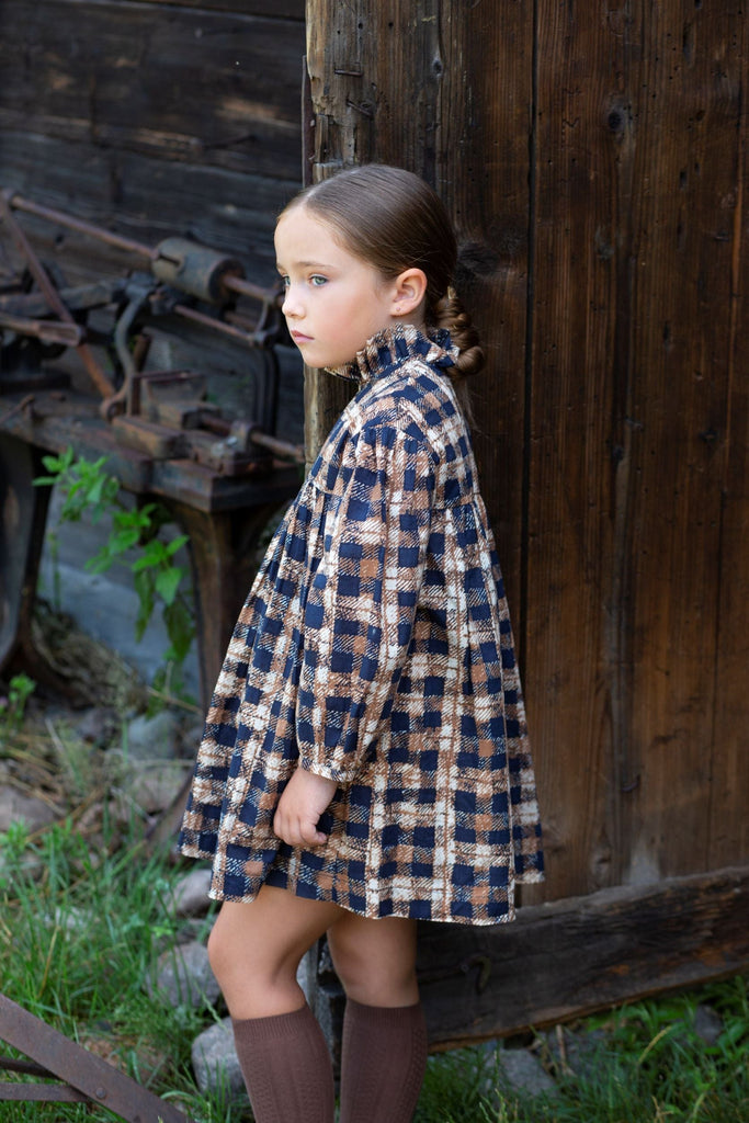 Noma Dress Jellybeanzkids Noma Distressed Plaid Horizontal Cut Dress