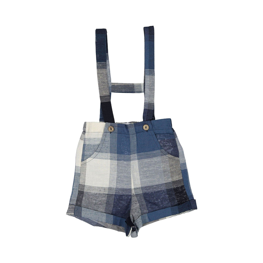 Noma Overalls Jellybeanzkids Noma Oversized Plaid Baby Overall- Navy