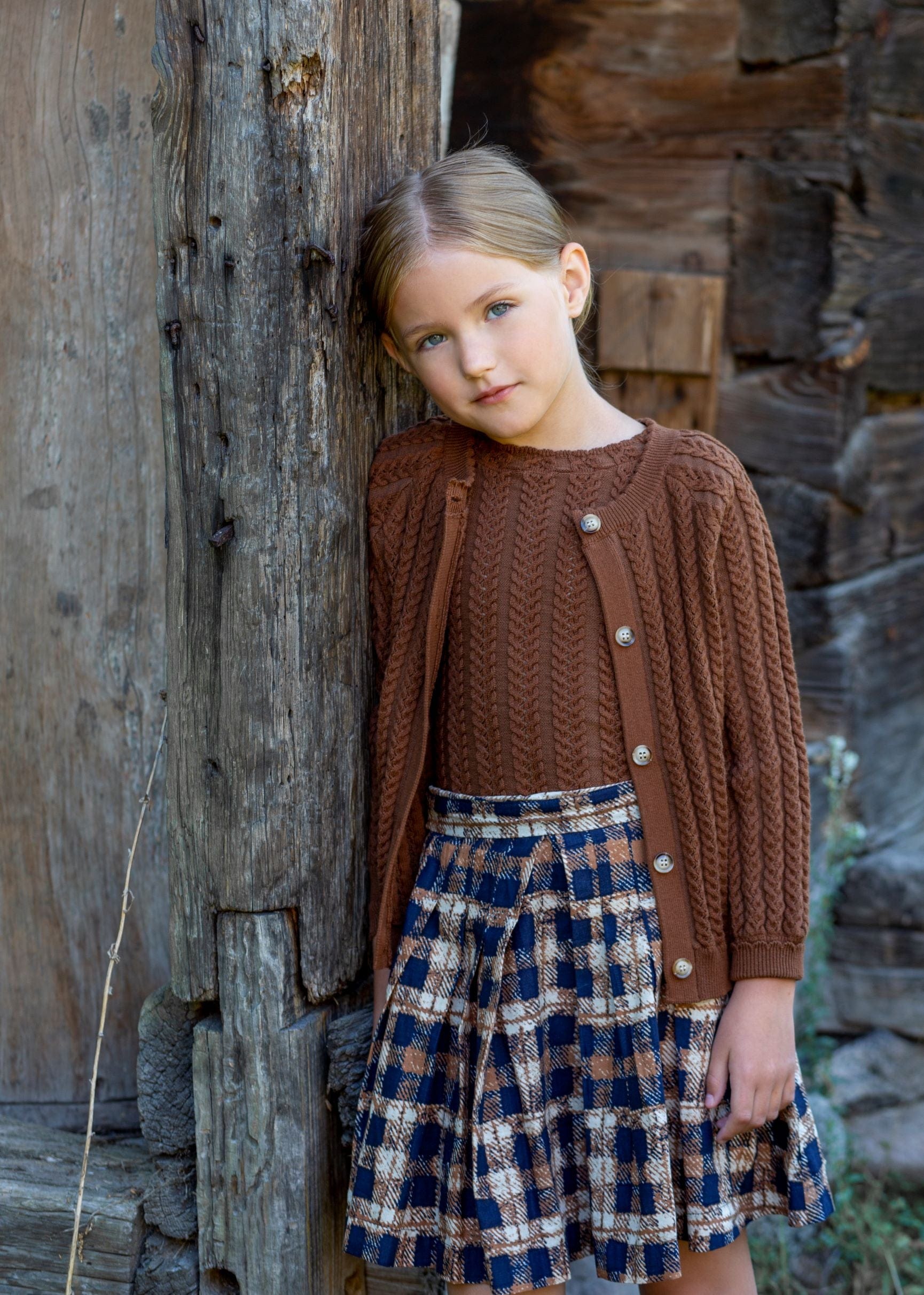 Noma Distressed Plaid Pleated Skirt – JellyBeanz Kids