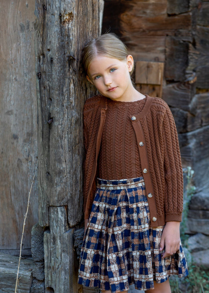 Noma Skirt Jellybeanzkids Noma Distressed Plaid Pleated Skirt