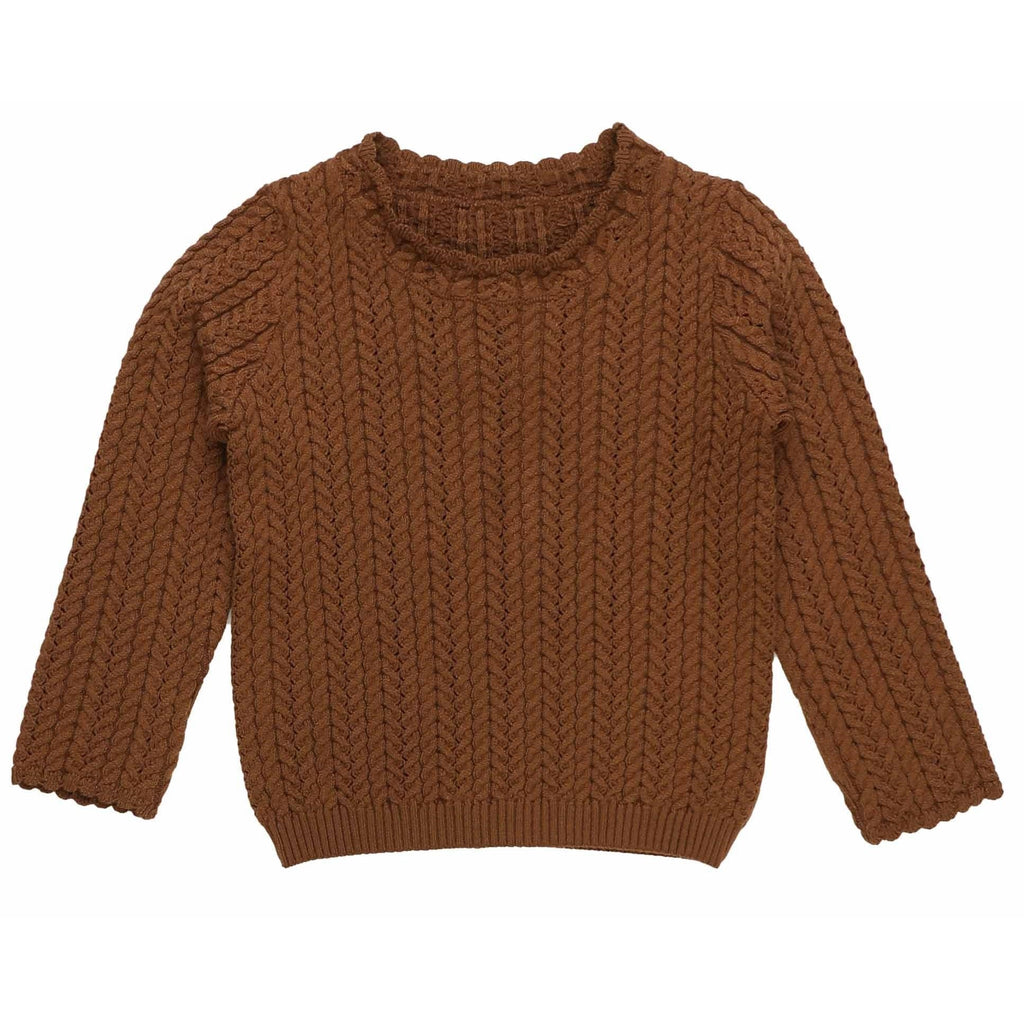 Noma Sweater Jellybeanzkids Noma Cable Pointelle Crew Neck Knit