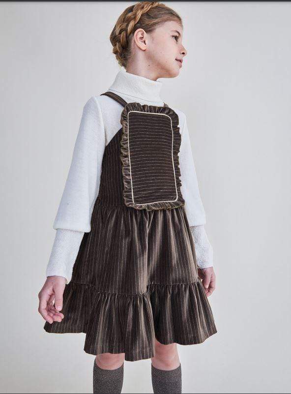 Nueces Dress Jellybeanzkids Nueces Taupe Stripes Astrid Dress