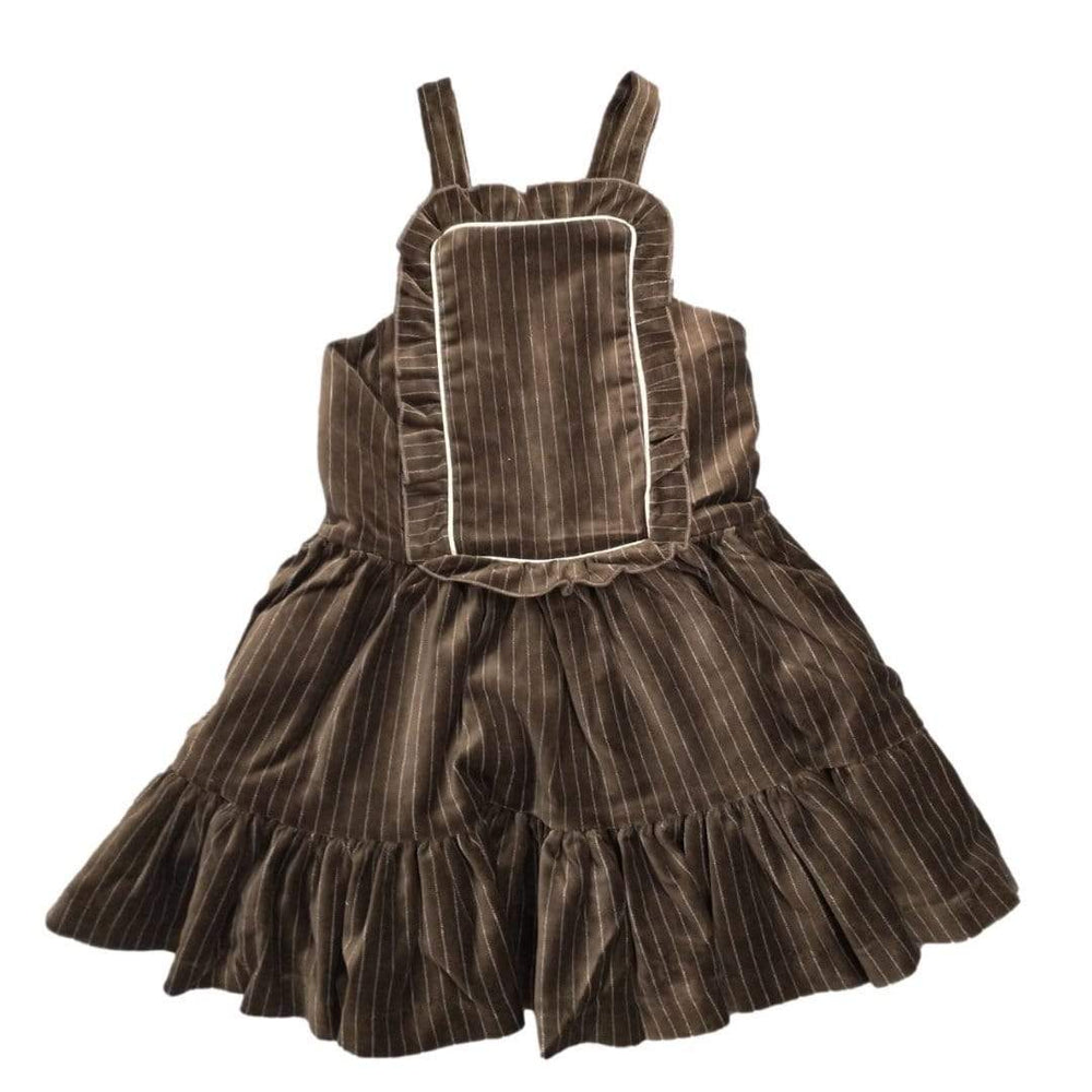 Nueces Dress Jellybeanzkids Nueces Taupe Stripes Astrid Dress