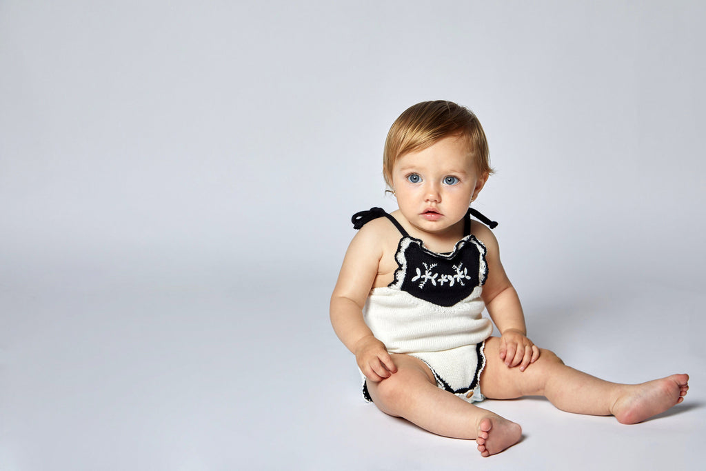 Nueces Romper Jellybeanzkids Nueces Embroidered Romper- Ivory