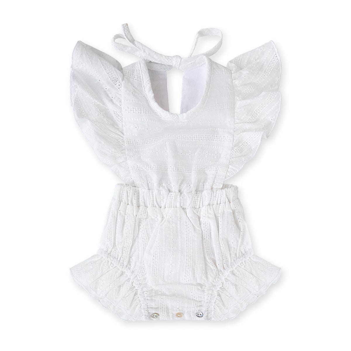 langs bon getuigenis Nueces Embroidery Mojacar Baby Romper- Blanco – JellyBeanz Kids