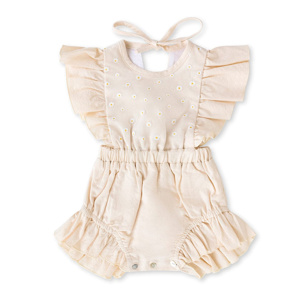 Nueces Romper Jellybeanzkids Nueces Mojacar Baby Romper- Crudo