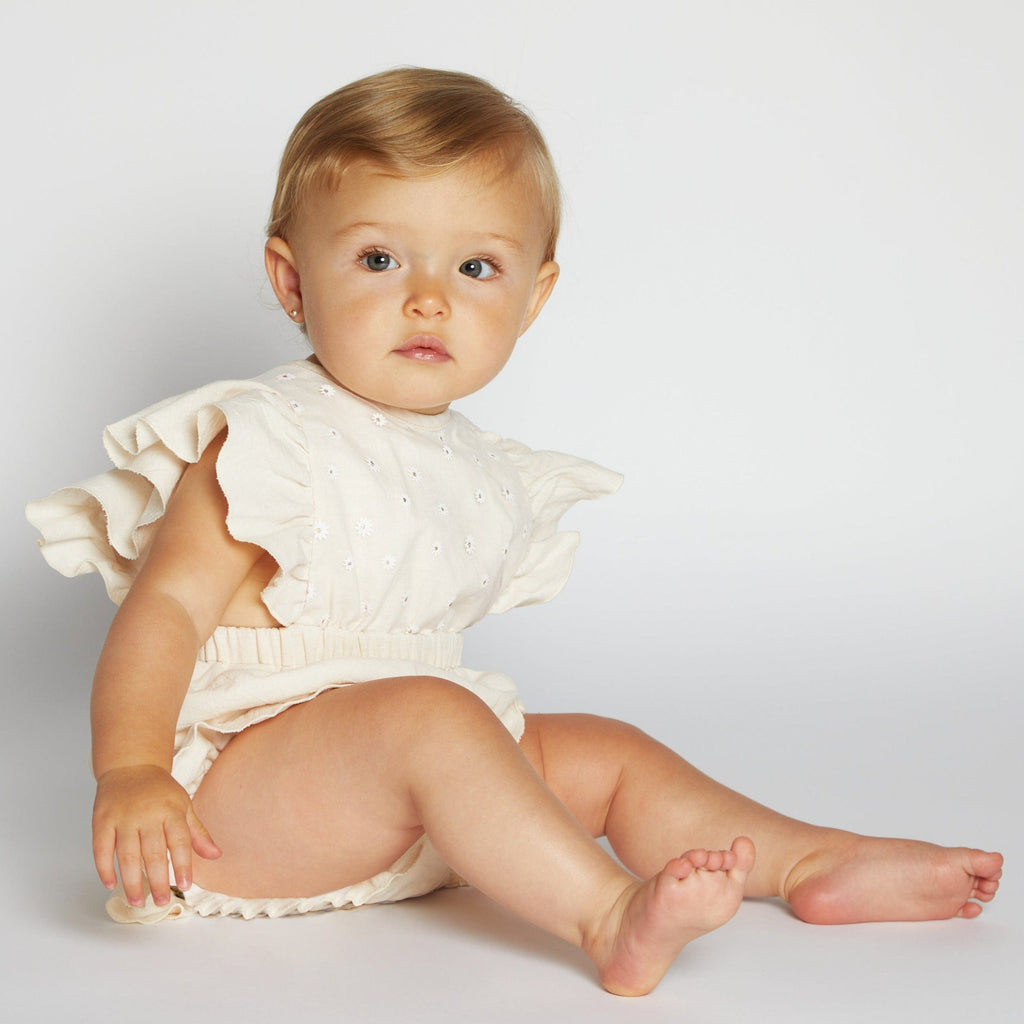 Nueces Romper Jellybeanzkids Nueces Mojacar Baby Romper-Ivory