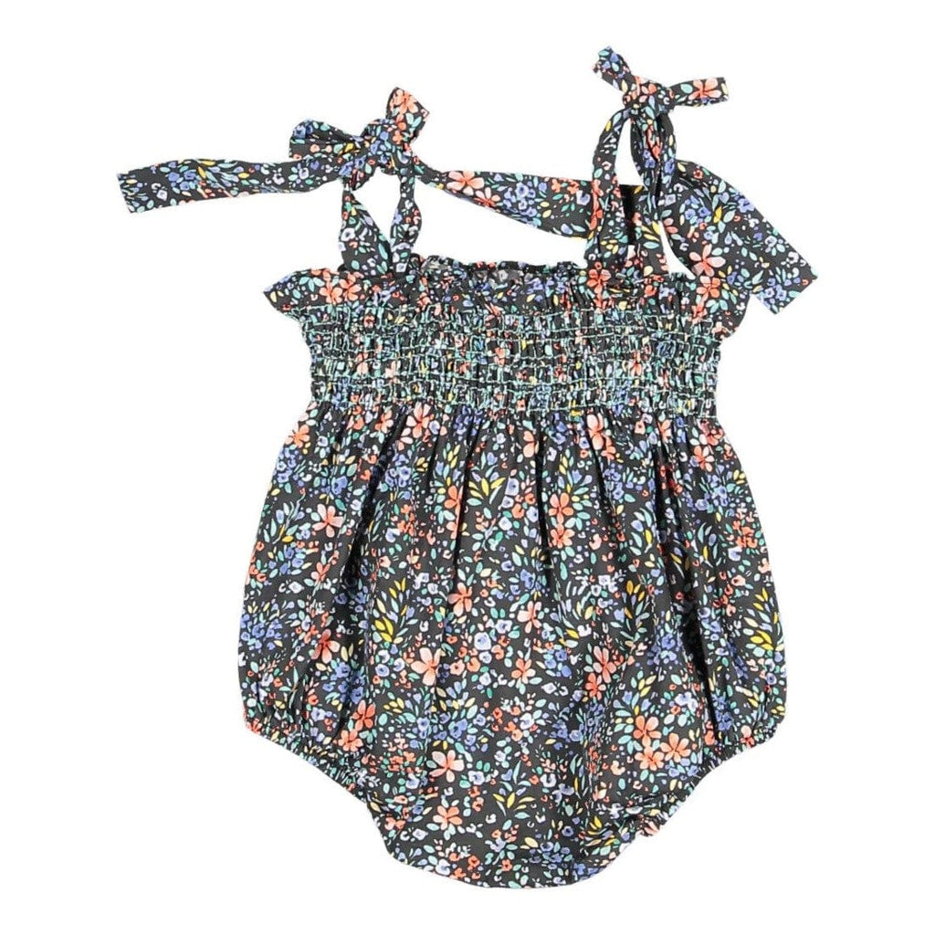 Nueces Romper Jellybeanzkids Nueces Multicolor Flowers Cadaques Smocked Romper
