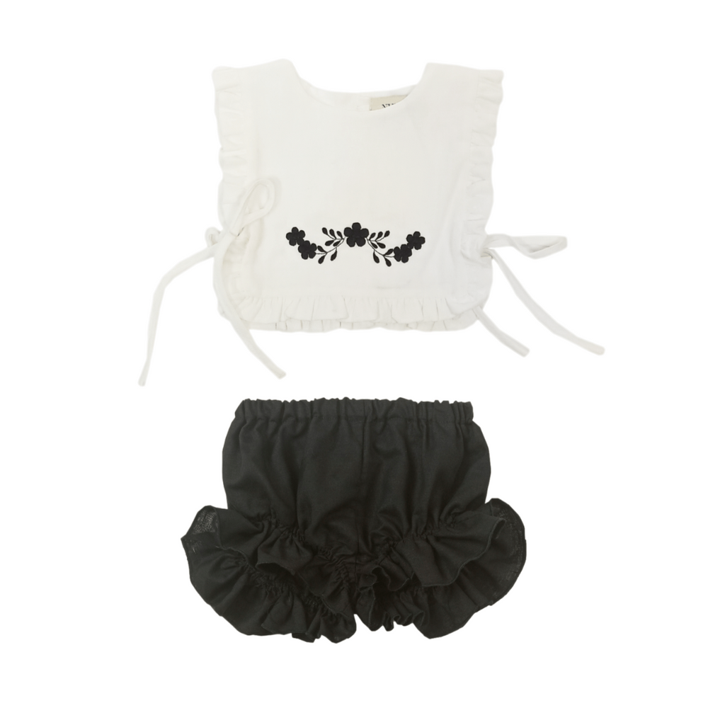 Nueces Set Jellybeanzkids Nueces Motril Embroidered Collar Set