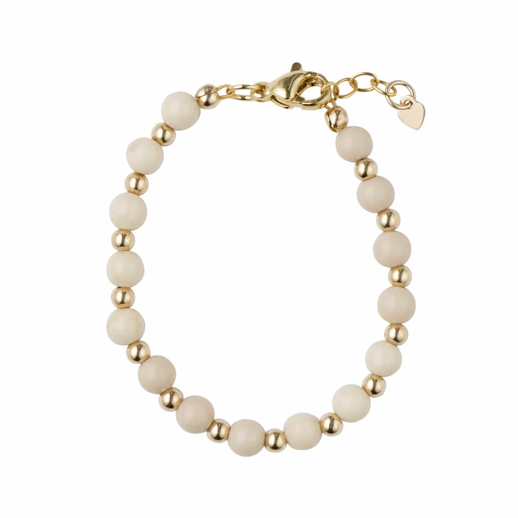 Picky Jellybeanzkids Picky Dye Jade Stone With Gold Beads Stackable Bracelet