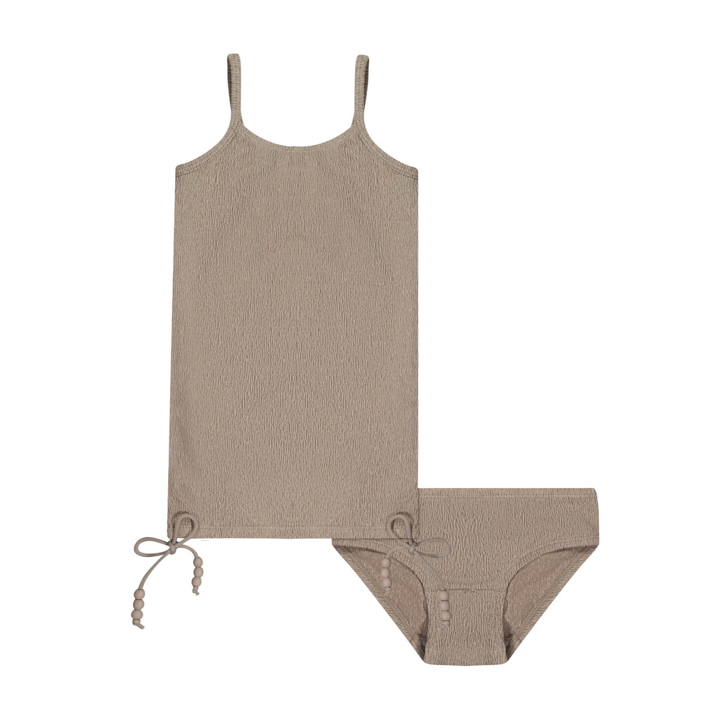Sparrow Kids Bathing Suit Jellybeanzkids Sparrow Crinkle Tankini- Sand