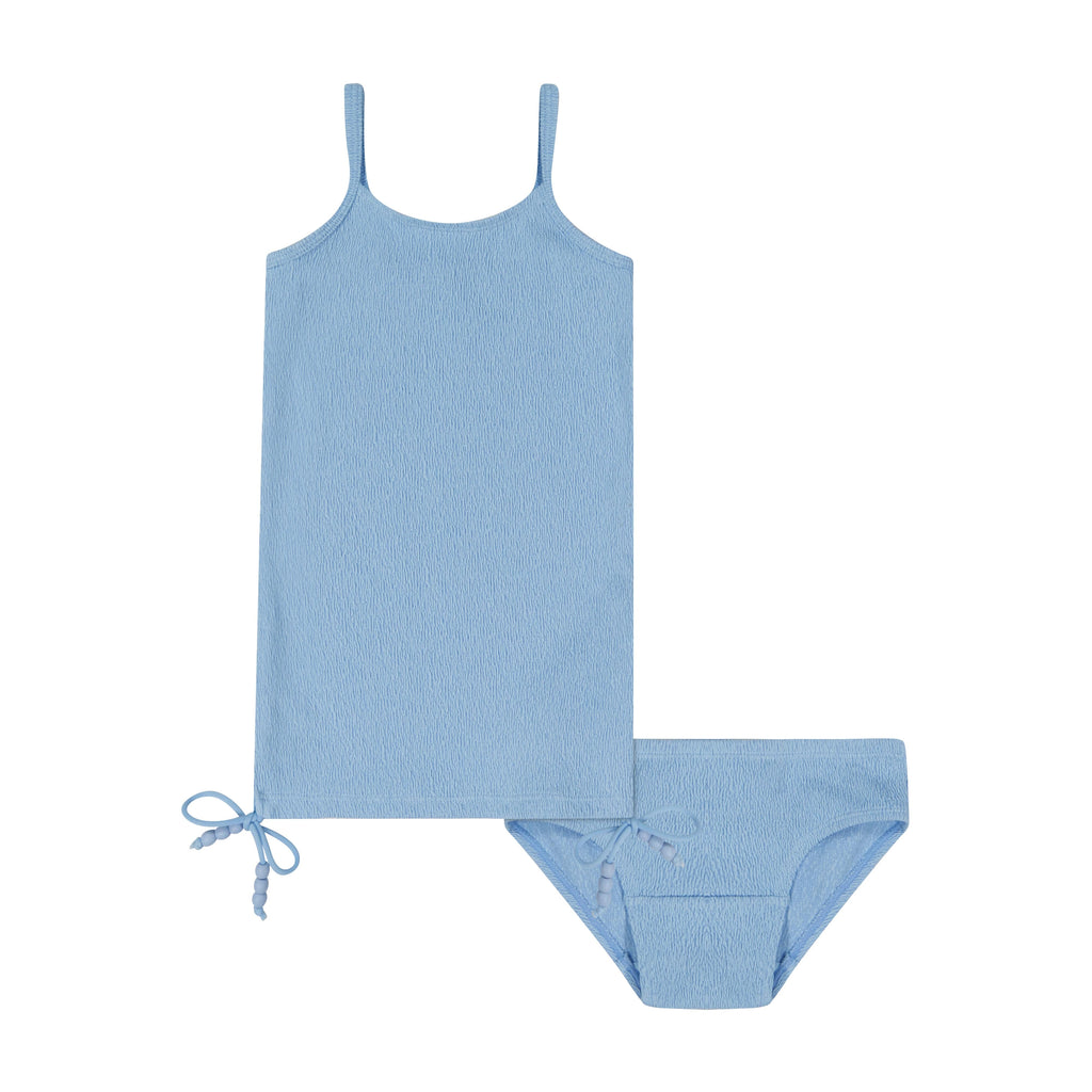 Sparrow Kids Bathing Suit Jellybeanzkids Sparrow Crinkle Tankini- Sky