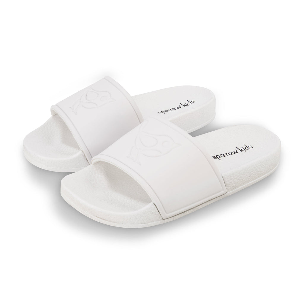 Sparrow Kids Shoes Jellybeanzkids Sparrow Slides- White