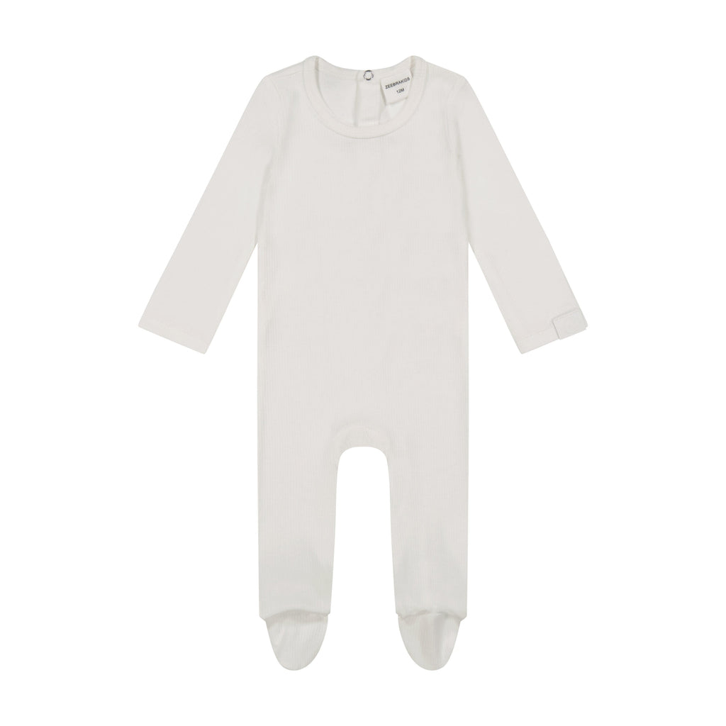 Zeebra Kids Footie Jellybeanzkids Zeebra Pocket Stretchie- White Dove