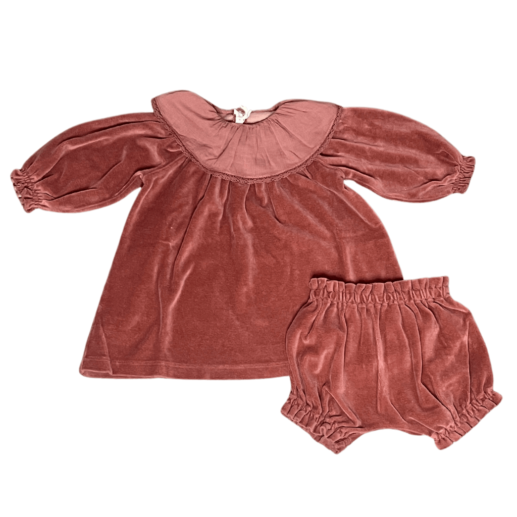 Zhoe & Tobiah Dress Jellybeanzkids Zhoe & Tobiah Velour Baby Set